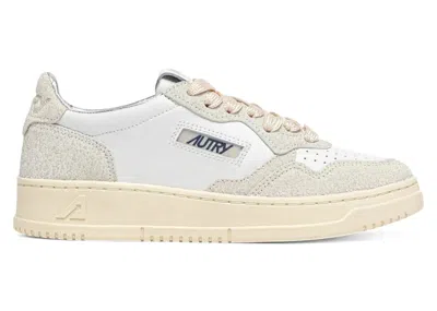 Pre-owned Autry Medalist Leather Low Glitter (women's) Sneakers In White