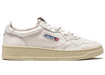 Pre-owned Autry Medalist Leather Low Goatskin (women's) Sneakers In White