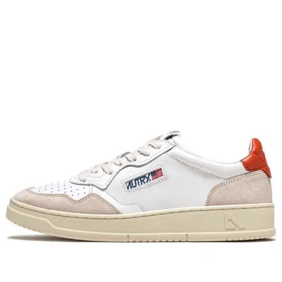 AUTRY AUTRY MEDALIST LEATHER LOW 'SUEDE WHITE ORANGE'