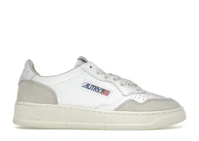 Pre-owned Autry Medalist Leather Low Suede (women's) Sneakers In White/beige