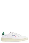 Autry Low-top Leather Sneakers With Perforated Upper And Contrasting Sole In White