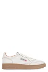 Autry White And Tobacco Brown Scraped Effect Suede Medalist Low Sneakers In Neutral
