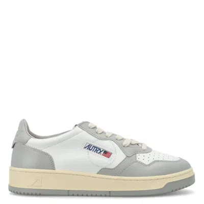 Autry Medalist Leather Low-top Sneakers In Grey