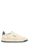 Autry Cracked Leather Sneakers Padded Collar In White
