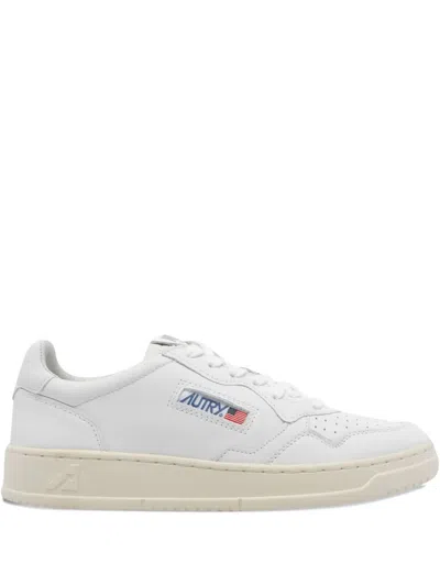 Autry White Lace-up Sneakers In Bianco