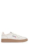 Autry White And Tobacco Brown Scraped Effect Suede Medalist Low Sneakers In White