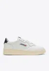 Autry Medalist Low Sneakers In White And Navy Blue Leather In White