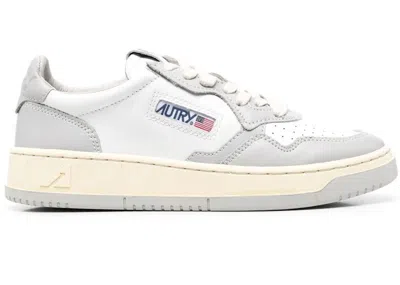 Pre-owned Autry Medalist Leather Low (women's) Sneakers In White/grey