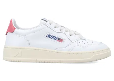 Pre-owned Autry Medalist Leather Low (women's) Sneakers In White/tearose