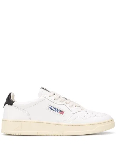 Autry White Medalist Low Leather Sneakers In Multi
