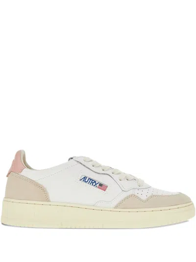 Autry Medalist Leather-panelled Sneakers In White