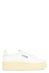 Autry Medalist Leather Platform Sneakers In White