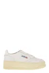 Autry Medalist Leather Platform Sneakers In Multi