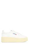 Autry Medalist Leather Platform Sneakers In White