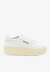 Autry Sneakers Medalist Platform In Suede And Leather White And Gray. In White