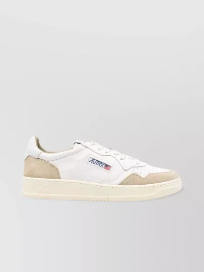 Autry Medalist Leather Rubber Sole Sneakers In White