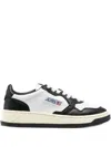 Autry 'medalist' White And Black Low Top Sneakers With Logo Patch