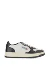 Autry Medalist Low Sneakers In Calf Leather With Perforated Toe In Black