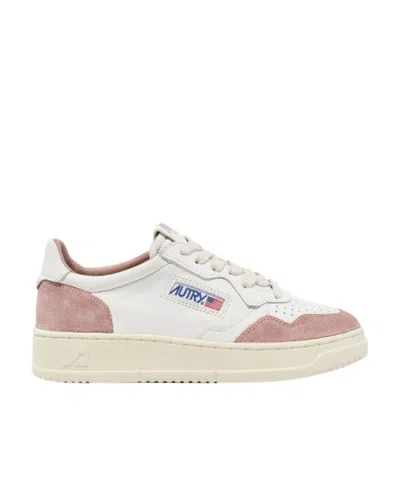 Autry Medalist Leather Sneakers In Nude
