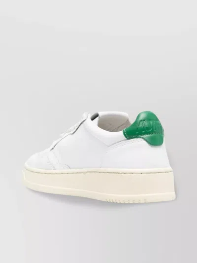 Autry Medalist Leather Sneakers Perforated Design In White