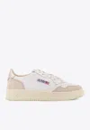 Autry White And Gold Leather And Suede Medalist Low Sneakers In White