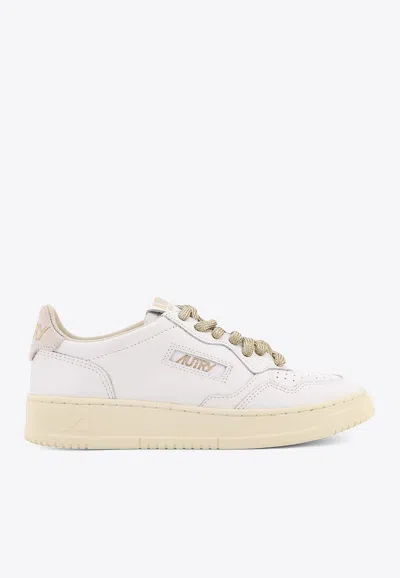 Autry Medalist Leather Sneakers In White