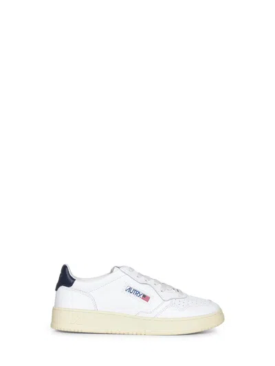 Autry White Medalist Leather Sneakers In Multi