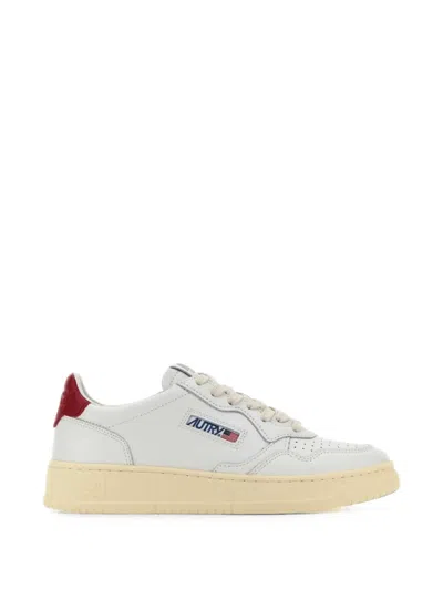 Autry Medalist Perforated Leather Sneakers In White