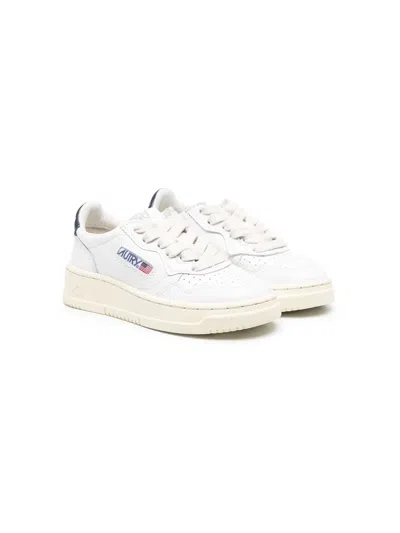 Autry Kids' Logo-patch Low-top Sneakers In White