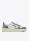 Autry 'medalist Low' White And Silver Low Top Sneakers With Logo Patch In White