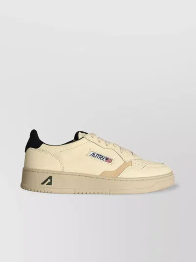 Autry Medalist Ivory Leather Sneakers In Beige