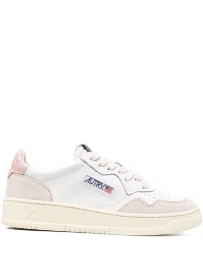 Autry Champion Leather Low-top Sneakers With Rubber Sole In Neutral