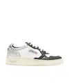 Autry Black And White 'medalist' Low Top Sneakers Distressed Effect In Cow Leather In White
