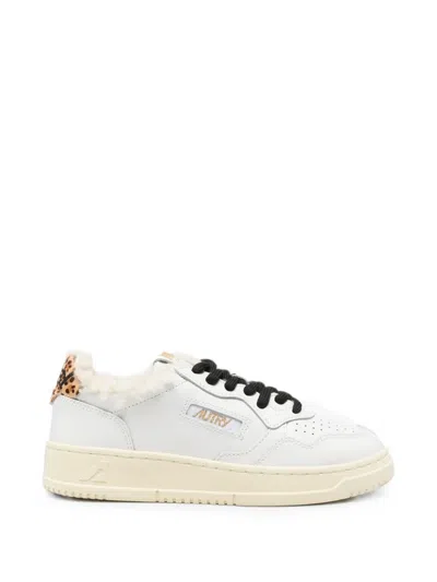 Autry Medalist Leopard-print Sneakers In White