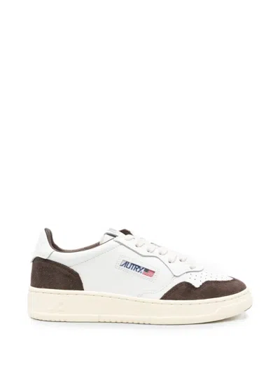 Autry Medalist Low Bicolor Leather Sneakers With Perforated Toe In Multi