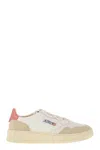 Autry Medalist Low - Leather And Suede Sneakers In Multi