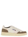 Autry Medalist Low Sneakers In Goatskin And Suede In White