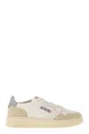 Autry Logo-patch Low-top Sneakers In White/beige/light Blue