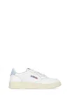 Autry Medalist Low-top Bicolor Leather Sneakers In White/light Blue