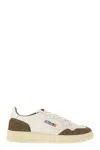Autry Medalist Low Sneakers In Goatskin And Suede In White