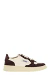 Autry Medalist Low Sneakers With Two Tone Glitter In White