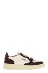 Autry Medalist Low Sneakers With Two Tone Glitter In White