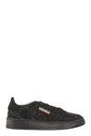Autry Medalist Low Suede Trainers With Rhinestones In Black