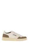 Autry Low Sneaker With Contrast Panels And Perforated Detailing In White