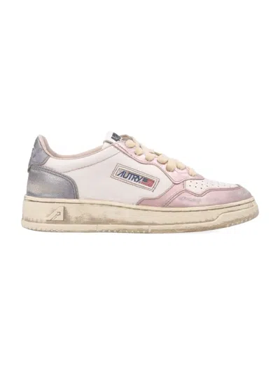 AUTRY AUTRY MEDALIST LOW SUPER VINTAGE WOMAN'S SNEAKERS IN WHITE AND ROSE