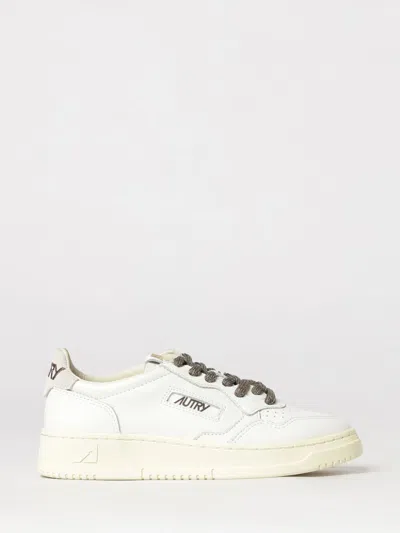 Autry Medalist Low Bicolor Leather Sneakers With Perforated Toe In Animal Print