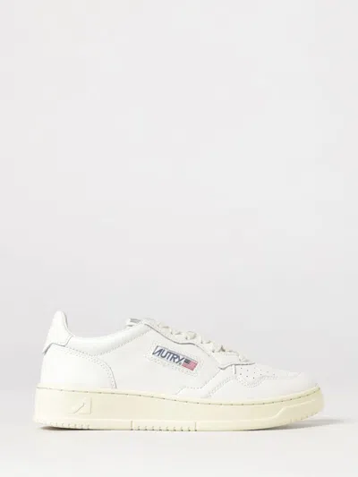Autry Medalist Low Bicolor Leather Sneakers With Perforated Toe In White