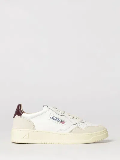 Autry Medalist Low Bicolor Leather Sneakers With Perforated Toe In White