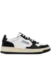 Autry Medalist Low Sneakers In Calf Leather With Perforated Toe In Black