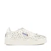 Autry Medalist Low 'blooming' Sneakers In White Patent Leather In Multi